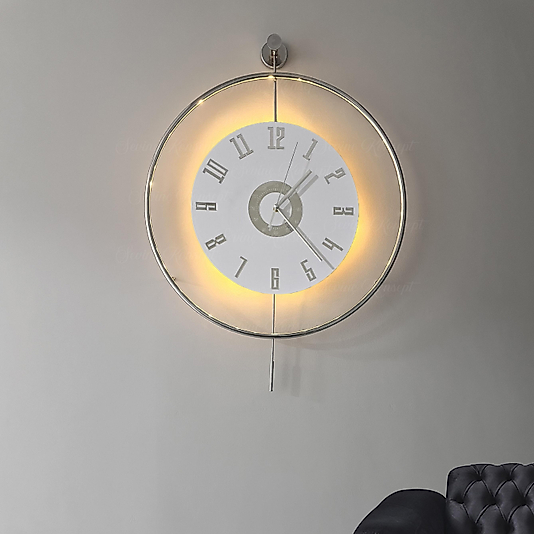 LED'li Krom Rengi İzmir 24 Tiktok (BÜYÜK BOY 50x75 CM) Nano ABS Kırılmaz Göbek, Modern Dekoratif Sarkaçlı Metal Duvar