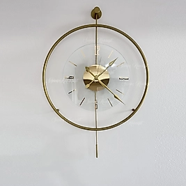 Gold Luxe Şeffaf Nano Tiktok Orta Boy Modern Metal Duvar Saati